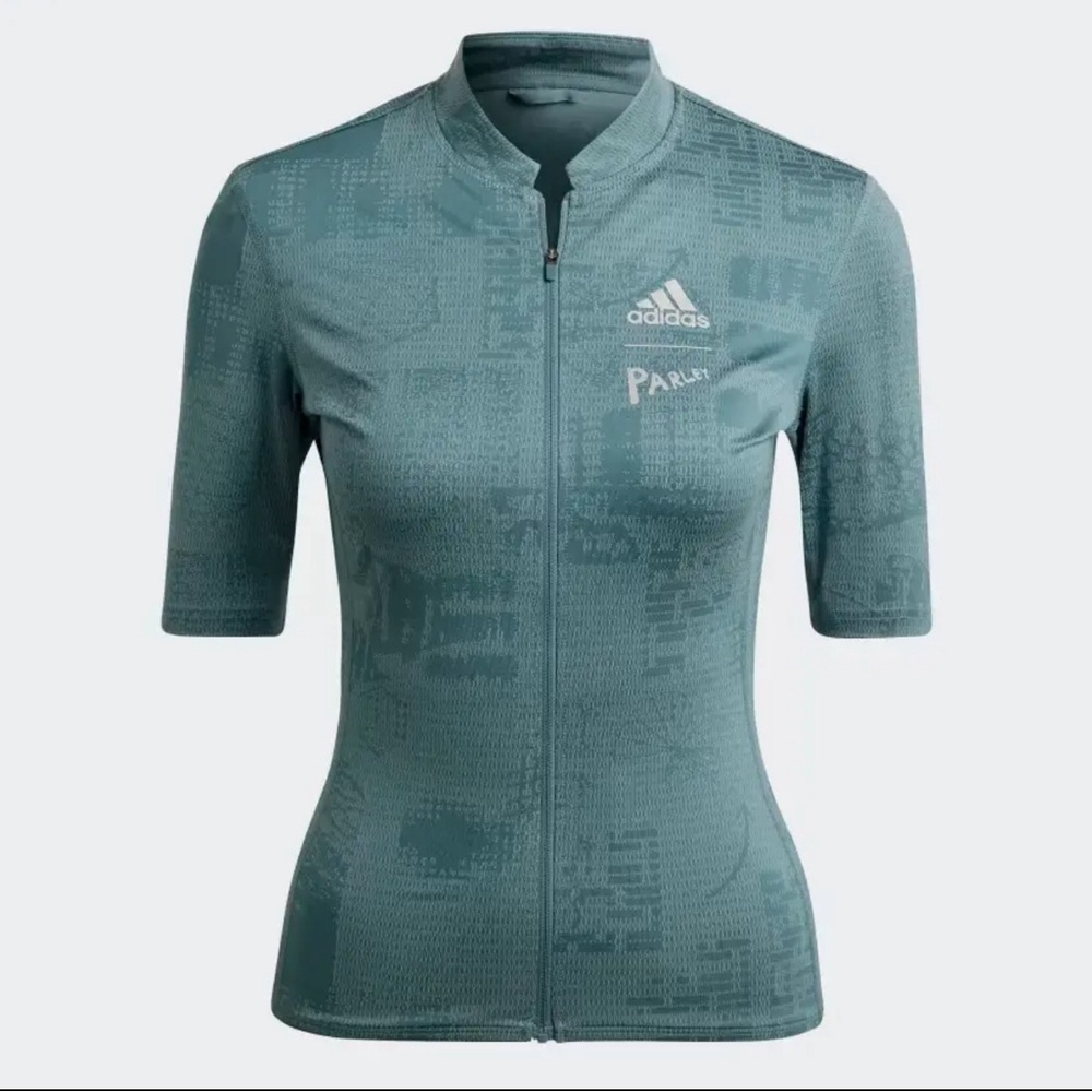 Adidas X Parley Heat.RDY Women’s Green Cycling Jersey Size Small - Picture 2 of 11
